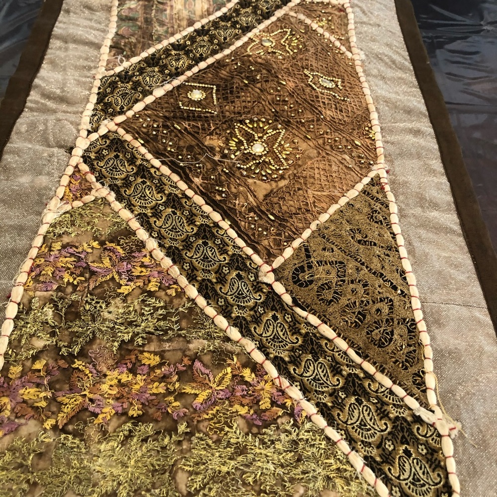 Table Runner Brown Handicraft Pakistani style
